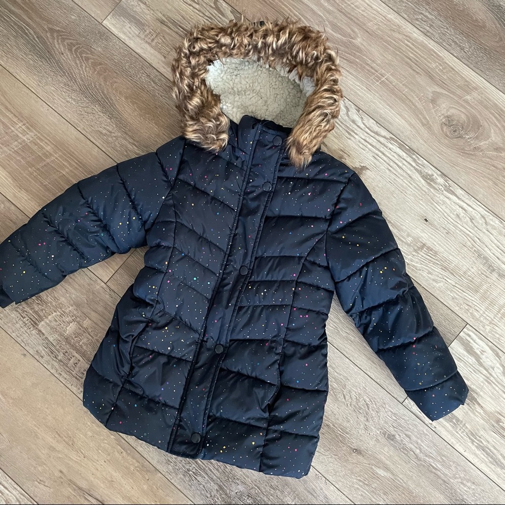 Girls Confetti Puffer Jacket